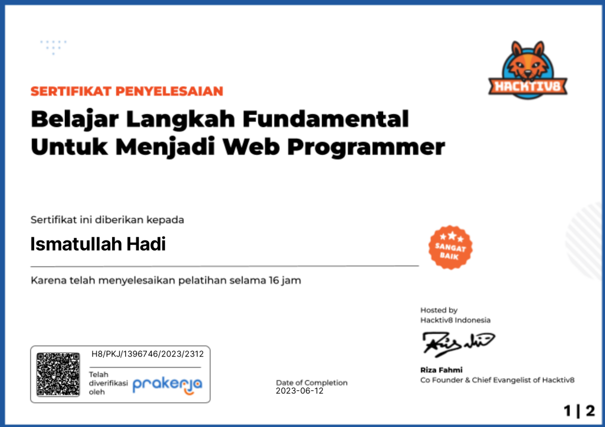 Hacktiv8 Web Developer